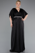 Robe Grande Taille Longue Noir ABU4914