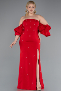Robe de Soirée Grande Taille Longue Rouge ABU4990