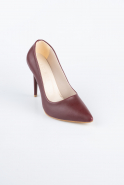 Stiletto Cuir Rouge Bordeaux AB1140