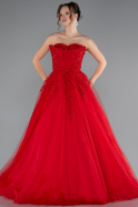 Robe De Fiançailles Grande Taille Longue Rouge ABU4453