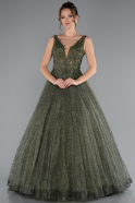 Robe De Soirée Longue Kaki ABU2131
