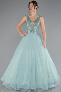 Robe De Soirée Longue Menthe ABU2131