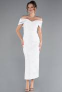 Robe De Soirée Midi Blanc ABK2212