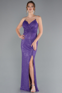 Robe Queue De Poisson Longue Violet ABU3768