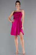 Robe de Cérémonie Courte Satin Fushia ABK2366