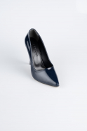 Stiletto Cuir Verni Bleu Marine ABR1140