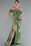 Robe De Fiançaille Satin Longue Kaki ABU1606
