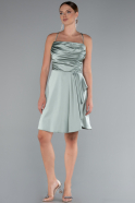 Robe de Cérémonie Courte Satin Menthe ABK2366