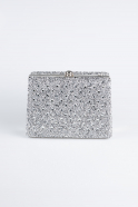Sac de Soirée Luxe Pierreux Argent KC701