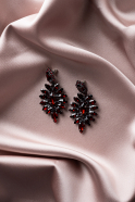 Boucle D'Oreille Rouge Bordeaux UK528