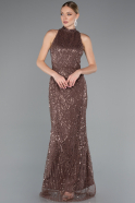 Robe De Soirée Longue Brun ABU4791