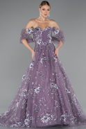 Robe De Fiançailles Grande Taille Longue Lavande ABU5076