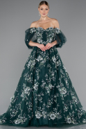 Robe de Fiançailles Design Personnalisé Longue Émeraude ABU5074