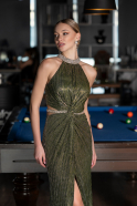 Robe de Soirée Longue Kaki ABU4324