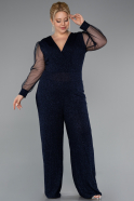 Robe De Invitation Grande Taille Longue Bleu Marine ABT131