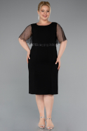 Robe De Invitation Grande Taille Midi Noir ABK2381