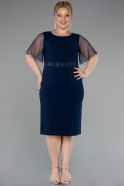 Robe De Invitation Grande Taille Midi Bleu Marine ABK2381