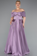 Robe De Soirée Grande Taille Satin Longue Lavande ABU4998