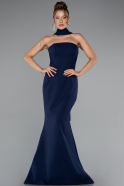 Robe de Soirée Longue Bleu Marine ABU5097