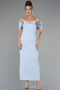 Robe De Soirée Midi Bleu clair ABK2212