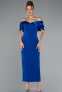 Robe De Soirée Midi Bleu Saxe ABK2212