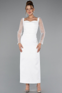 Robe de Cérémonie Midi Blanc ABK2387