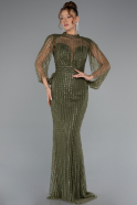 Robe De Soirée Longue Kaki ABU3981