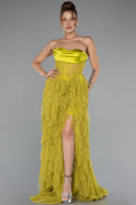 Robe De Soirée Longue Pistache vert ABU5071