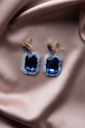 Boucle d'Oreille Bleu Saxe BJ1037
