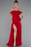 Robe De Soirée Mousseline Longue Rouge ABU4925