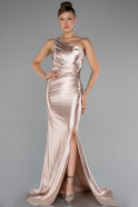 Robe De Soirée Longue Beige ABU5022