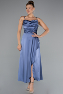 Robe de Cérémonie Midi Satin Indigo ABK1586