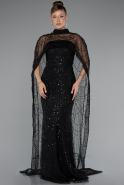 Robe de Soirée Longue Perlé Noir ABU5141