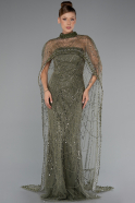 Robe de Soirée Longue Perlé Kaki ABU5141