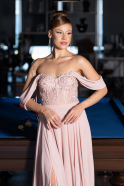 Robe De Soirée Mousseline Longue Poudre ABU3310