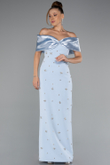 Robe De Soirée Longue Bleu clair ABU4973