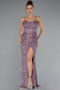 Robe De Soirée Squameuse Longue Poudre ABU4842
