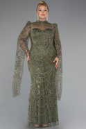 Robe De Fiançailles Grande Taille Longue Perlé Kaki ABU5153