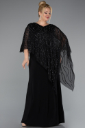 Robe Grande Taille Longue Noir ABU5158