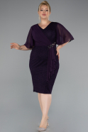 Robe De Soirée Grande Taille Midi Violet Foncé ABK1826