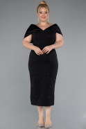 Robe De Invitation Grande Taille Midi Noir ABK2400