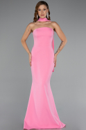 Robe De Soirée Longue Rose ABU5097