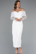 Robe de Cérémonie Midi Blanc ABK2406