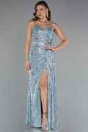 Robe de Soirée Longue Squameuse Menthe ABU5167
