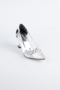 Stiletto Cuir Verni Argent ABR1055