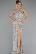 Robe de Soirée Longue Beige ABU5185