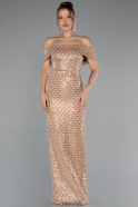 Robe de Soirée Longue Or ABU5186