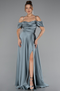 Robe De Soirée Satin Longue Menthe ABU4703
