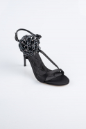 Chaussure De Soirée Satin Noir AB1144