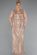 Robe de Soirée Grande Taille Longue Or ABU5182